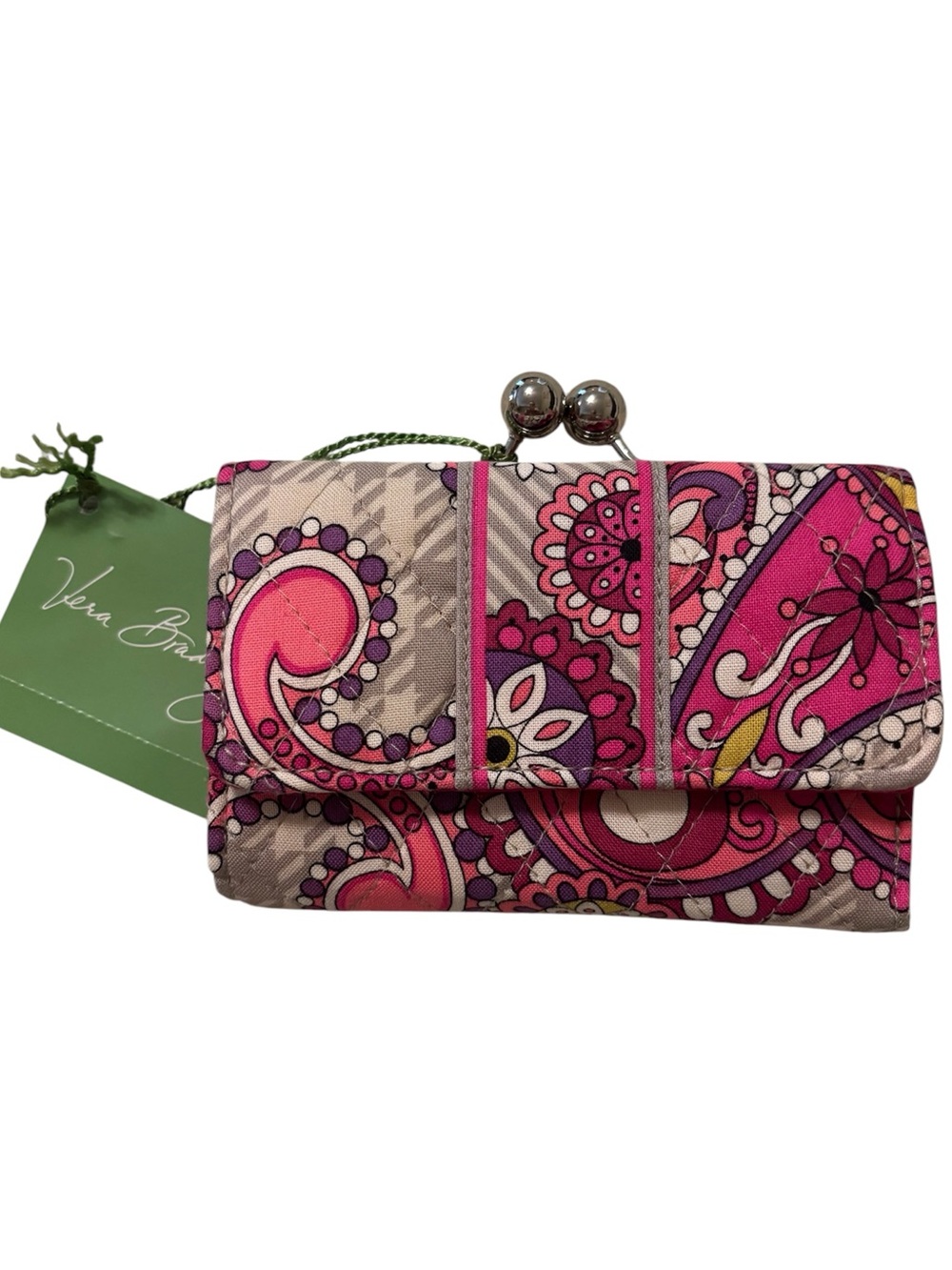 Vera Bradley “Paisley Meets Plaid” tri-fold wallet NWT